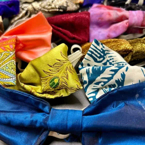 Med. Bag of ties. Unisex, 20 Pre-tied Bow Tie lot, homemade - Picture 7 of 10